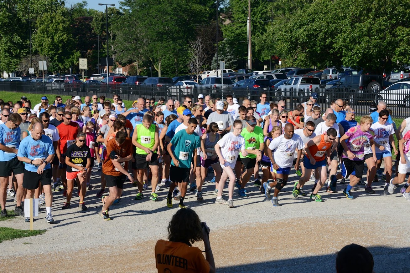 Runners at the start of a charity race